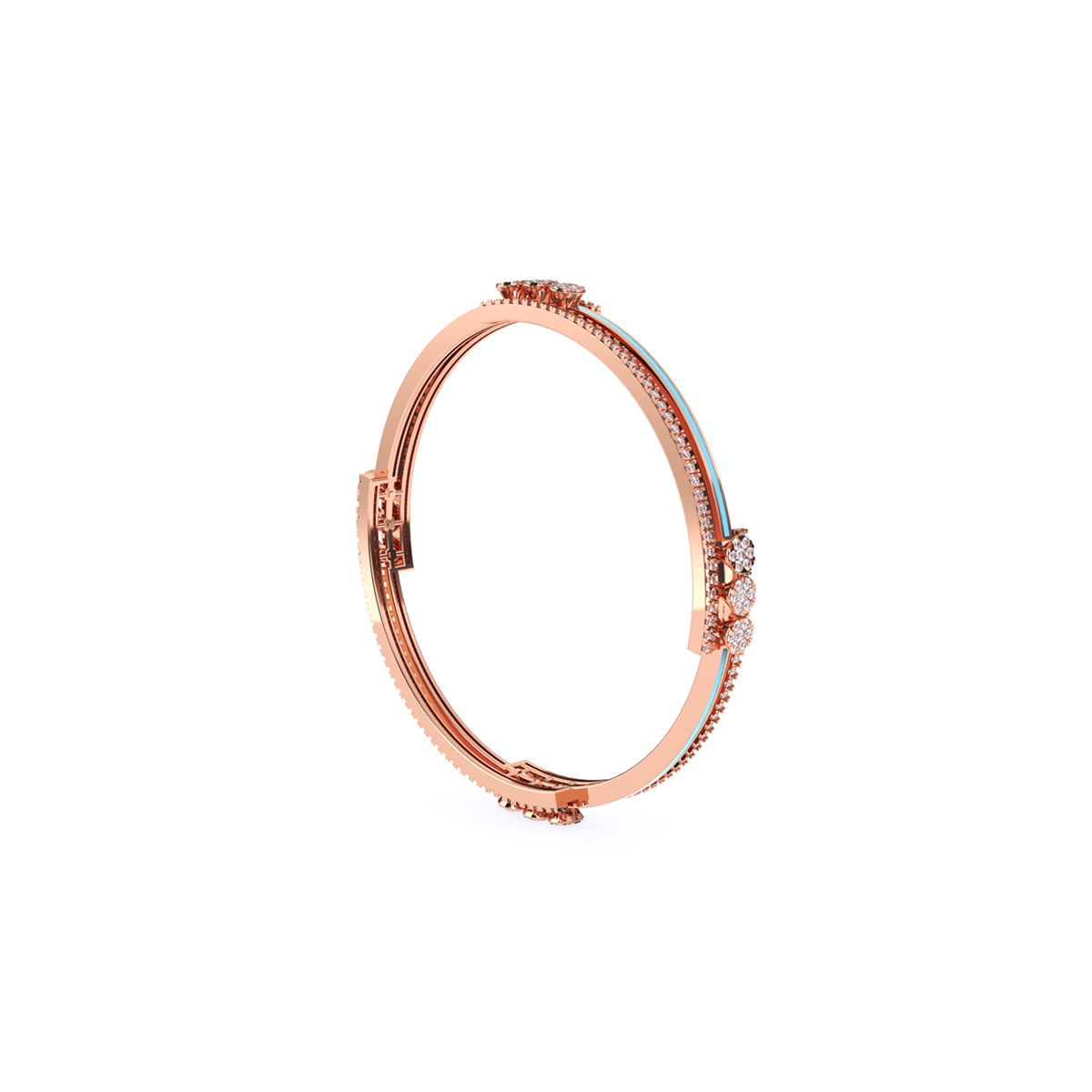 Amazing Round Diamond Bangle Bracelet
